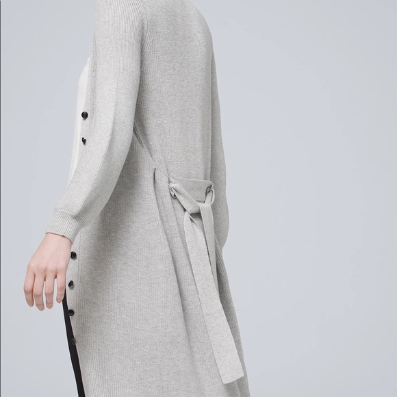 White house black market Long Button-Front Cardigan/Dress - Picture 4 of 13